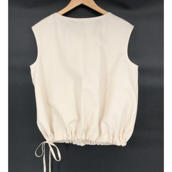 Sofie D'Hoore Oversized Sleeveless Drawstring Hem Top Womens 10 Ivory Lagenlook - Picture 2 of 8